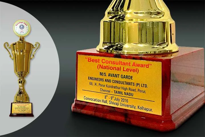 Avant Garde Engineers award trophy for Best Consultant at national level in India