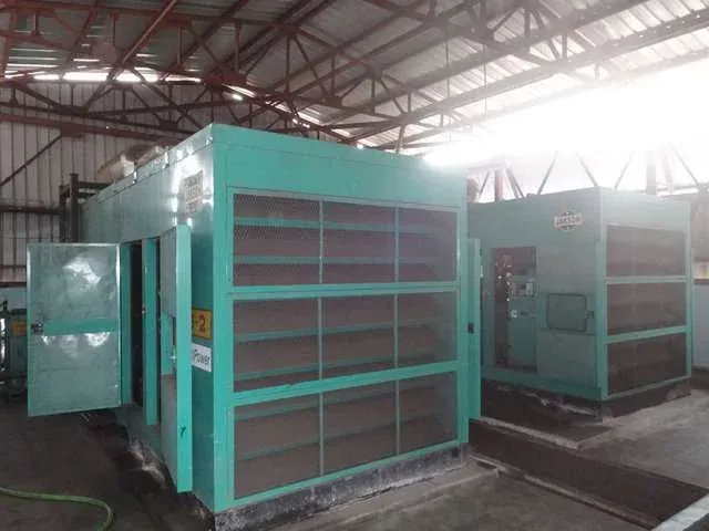 Diesel generator DG set with soundproof enclosure in industrial plant