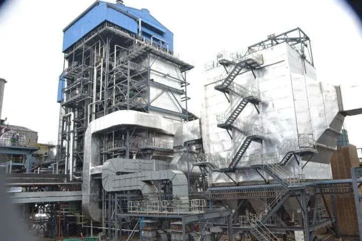 Power plant boiler system with large ducting and industrial framework
