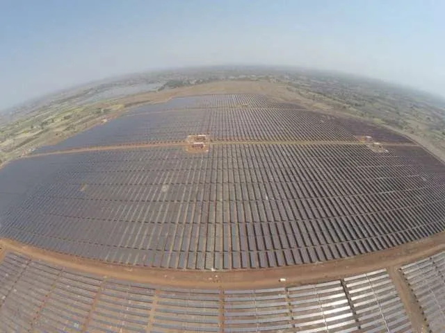 Renewable energy solar project with wide panel infrastructure landscape