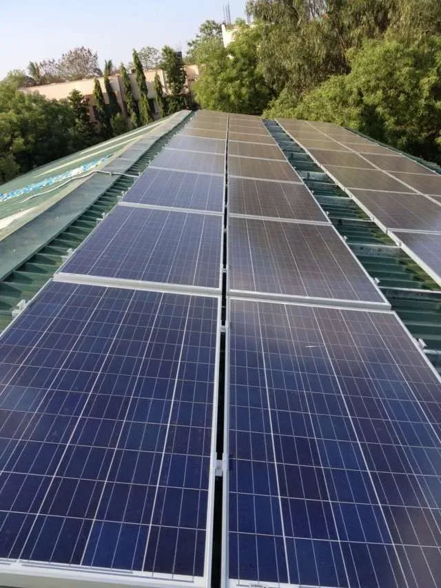Solar panels installed on rooftop for clean energy generation