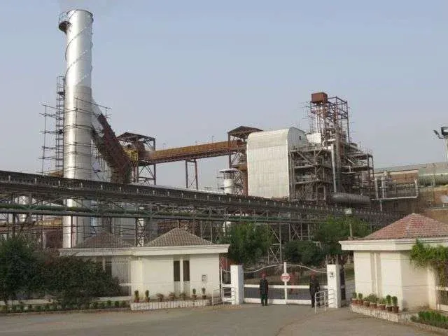 Coal based power plant with smokestack and infrastructure setup