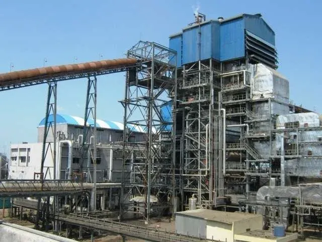 Power plant engineering setup with boiler and material handling system